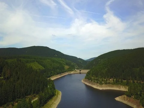 Lake between Mountains Stock Footage 76950669