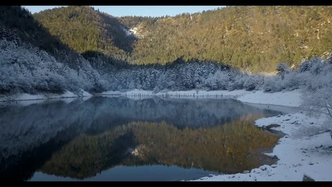 Lake between the mountains Stock Footage 130087292