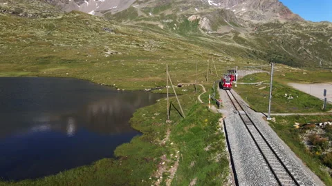 Lake bianco train Stock Footage 236404945
