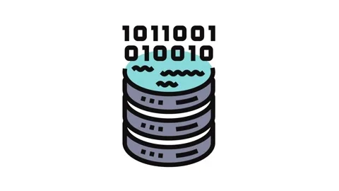 Lake big data color icon animation Stock Footage 326108384