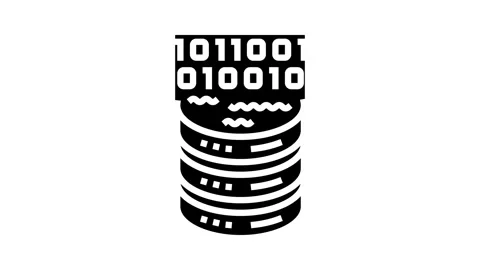 Lake big data glyph icon animation Stock Footage 326145738