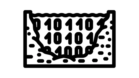 Lake big data line icon animation Stock Footage 326752058