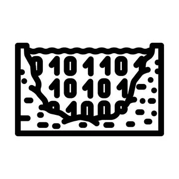 Lake big data line icon vector illustration Stock Illustration
