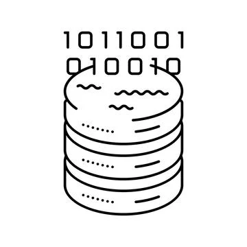 Lake big data line icon vector illustration Stock Illustration
