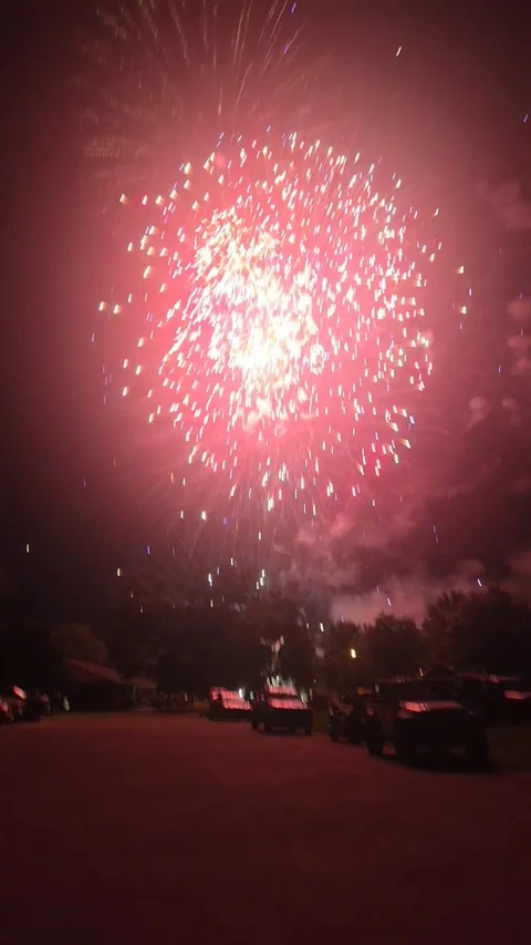 Lake Blackshear Fireworks Show Ends in Disaster, Lake Blackshear, Georgia, USA - Video stock 340348695