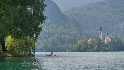 Lake in Bled. Video stock 138254847
