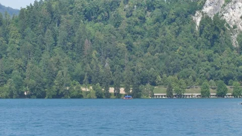 Lake in Bled. View of the Castle. 스톡 동영상 138468439