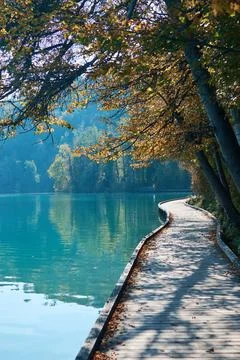 Lake bled , view on path Stock Photos