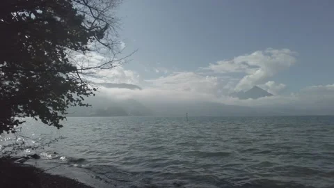 Lake with blue sky Stock Footage 231252489