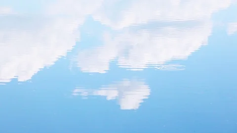 Lake Blue Sky Reflection Stock Footage 90093781