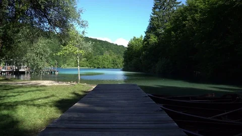 Lake Boardwalk Stock Footage 78724446
