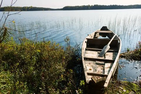 Lake boat of the old sample Stock Photos