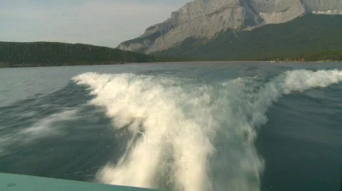 Lake boat ride boat wake, #2 Stock Footage
