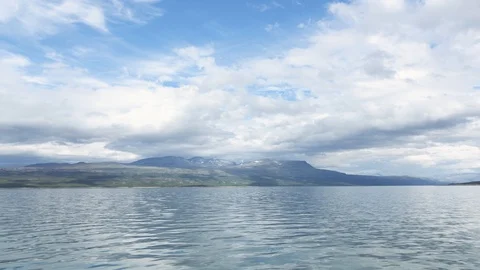 Lake Boat Ride Hyperlapse - Motion Time Lapse On Akkajaure - Sweden Nature Stock Footage 123833248