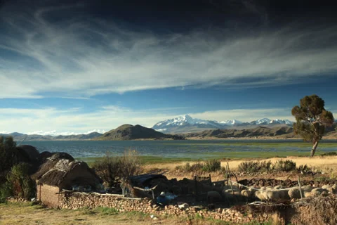 Lake in Bolivia, Timelapse Video stock 32269503