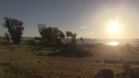 Lake bottom exposed Video stock 43569825