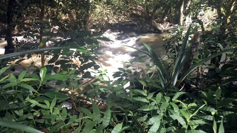LAKE AT THE BOTTOM OF A WATERFALL 03 Stock Footage 96544768