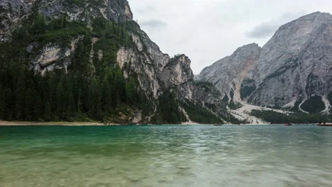 Lake Braies - Timelapse - 4K Stock Footage 205543985