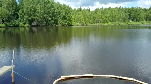 Lake bridges forest Stock Footage 139345976