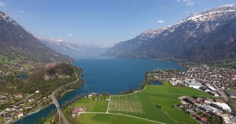 Lake Brienz seen from Interlaken Stockbeeldmateriaal 89938220