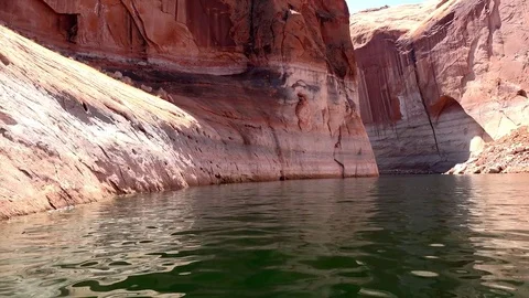 Lake Canyon view with sheer cliffs HD Stock-Footage 74686736