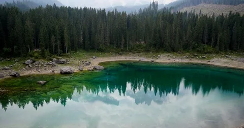 Lake Carezza, Tirol Stock Footage 115129246