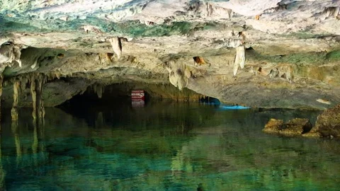 The lake in the cave, cenotes Mexico Stock Footage 90547094