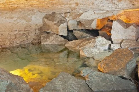 Lake in cave Stock Photos