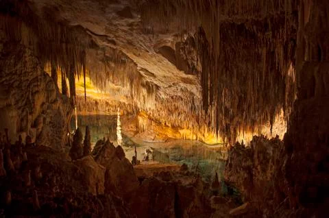 The lake in the cave Stock Photos