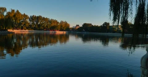 Lake  in the central Beijing Video stock 67934010
