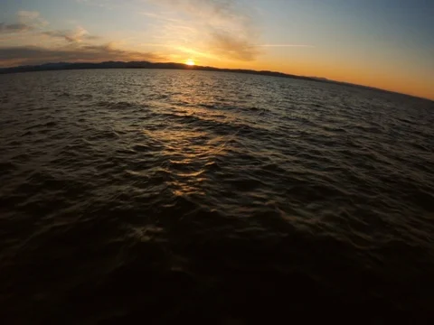 Lake Champlain  Drone Flight Sunset Stock Footage 127123568