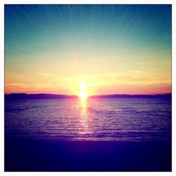 Lake Champlain at Sunset Stock Photos