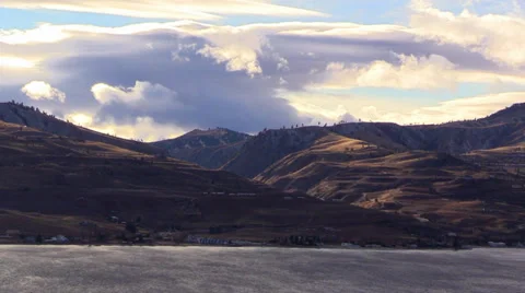 Lake Chelan 20140110-2 cloud sky time-laps winter Vídeo Stock 34089824