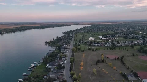 Lake chestermere Video stock 308758509