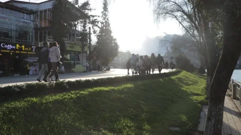 Lake &amp; city view 스톡 동영상 154231671