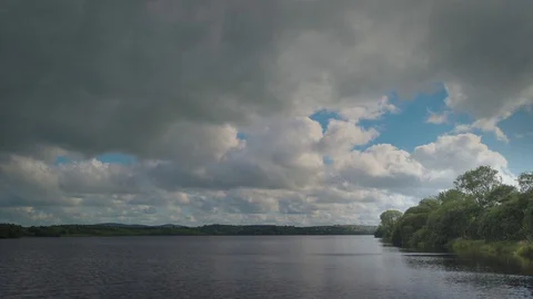 Lake with cloud cover Stock Footage 129739073