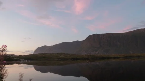 Lake, clouds and Moon Stock Footage 104892452