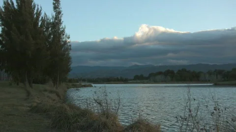 Lake, clouds and sky in the dusk Video stock 501231