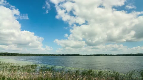 Lake with clouds time lapse Stock Footage 25329124