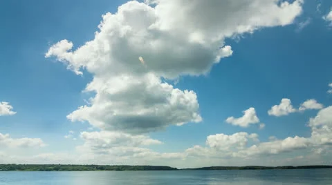 Lake with clouds time lapse Stock Footage 25331877