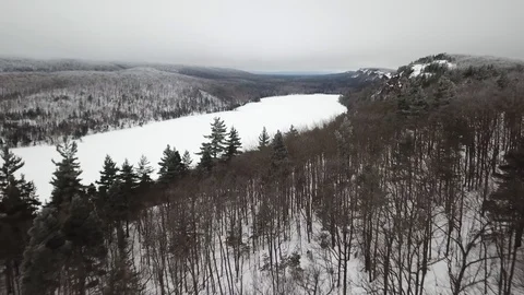 Lake of the clouds in winter Stock Footage 100135942