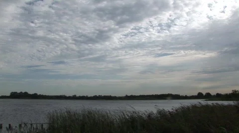 Lake Cloudy Blue Sky Video stock 523679