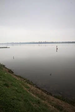 Lake on a cloudy day Stock Photos