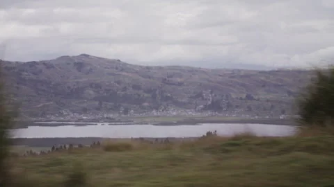 Lake colta viewed from a high mountain road Stock Footage 273120692