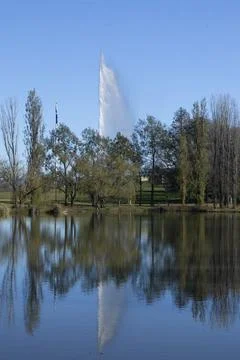 Lake in Commonwealth Park Reflection Stock Photos