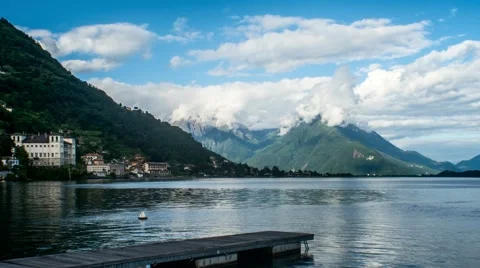 Lake Como with Clouds Timelapse Video stock 64182290