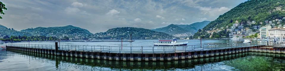 Lake Como, Italy Panorama Stock Photos