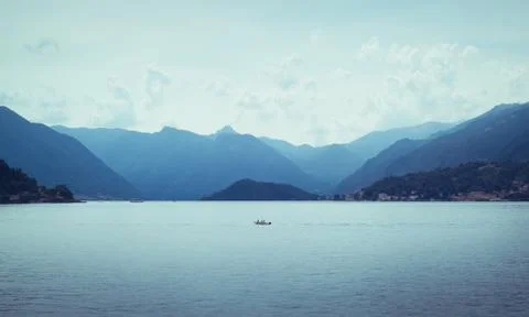 Lake Como Mountains Stock Photos