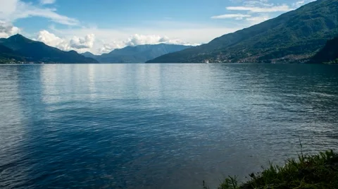 Lake Como with Moving Boat Timelapse Video stock 64182941