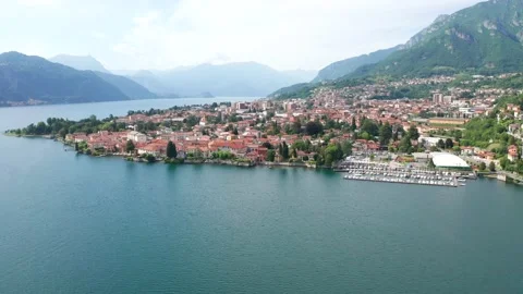 Lake of Como, panoramic view of Mandello del Lario Stock Footage 131251320